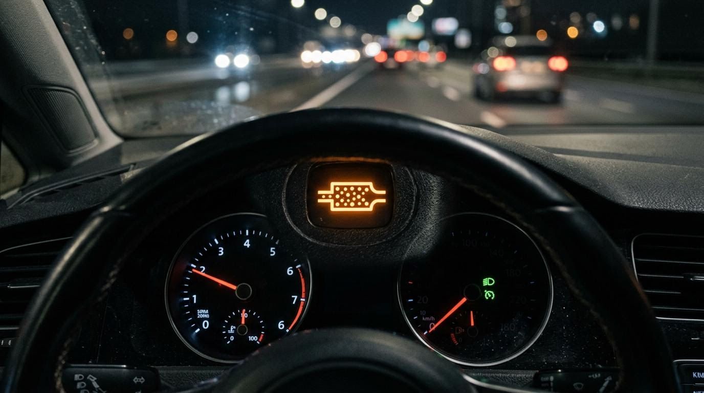 4. DPF / FAP (symbol filtra z kropkami)